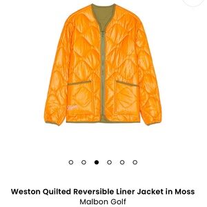 MALBON Weston Quilted Reversible Liner Jacket in Moss